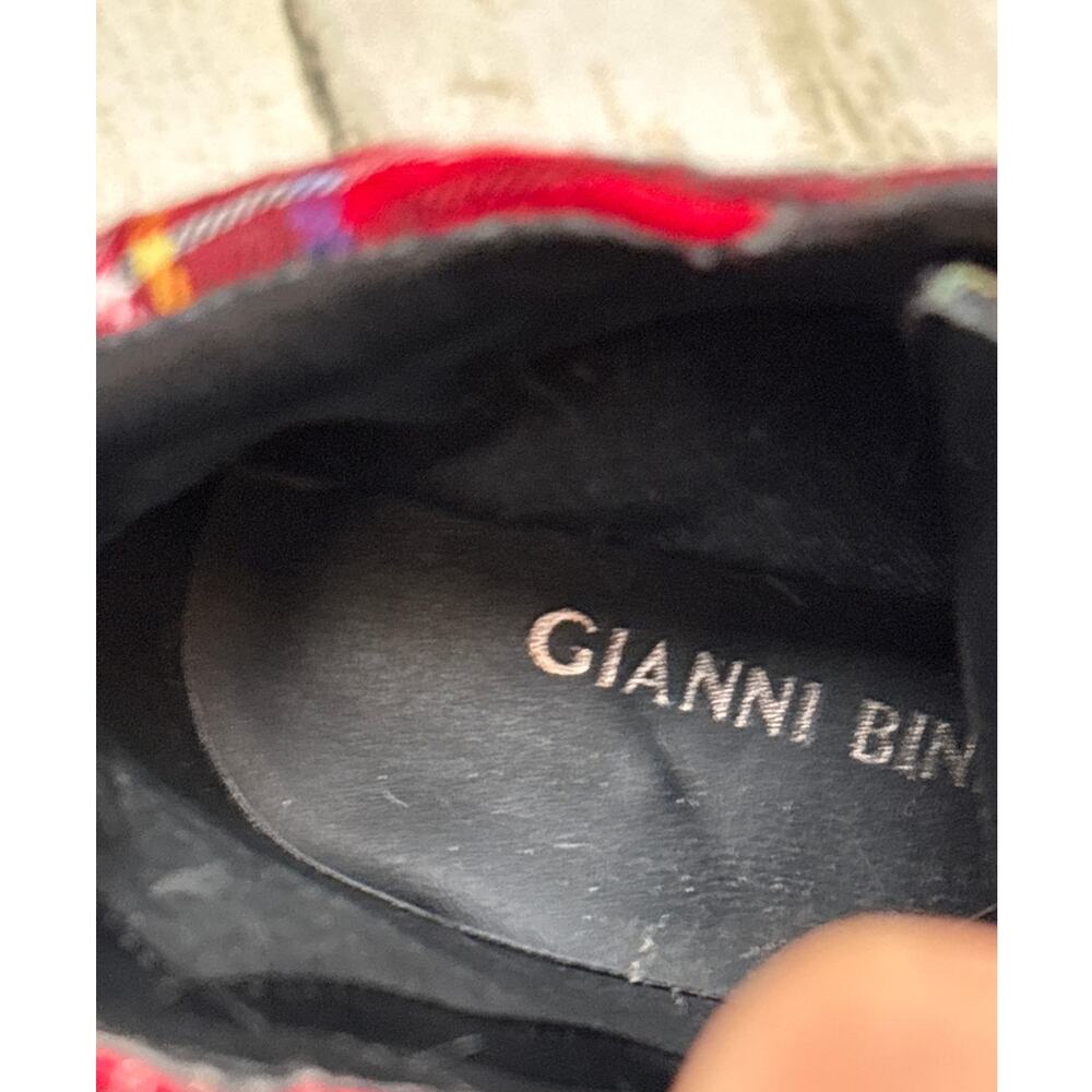 Gianni Bini Womens 7.5 Red Ambelynn Plaid Lug Sole Heeled Hiker Combat Bootie - Picture 9 of 10